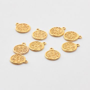 Srebrna moneta mała zawieszka pozłacana 10mm