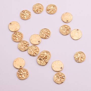 Srebrna zawieszka  kółko pomarszczone AG925 złoty 9,5mm