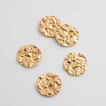 Srebrna zawieszka kółko pogniecione AG925 złoty 14,3mm