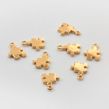 Srebrna zawieszka do bransoletek mini puzzel AG925 pozłacana 11x8mm