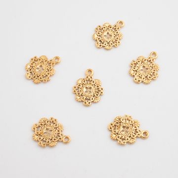 Zawieszka ażurowa mandala 2 AG925 pozłacana 11mm