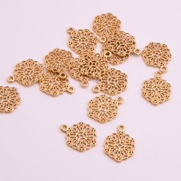 Zawieszka ażurowa mandala 1 AG925 pozłacana 11mm
