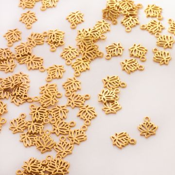 Srebrna zawieszka ażurowa lilia AG925 pozłacana 11x9mm