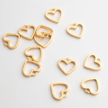 Srebrna zawieszka serce ażurowe ramka AG925 pozłacane 11,5mm