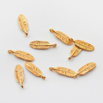 Srebrna zawieszka pióro pozłacana 16mm