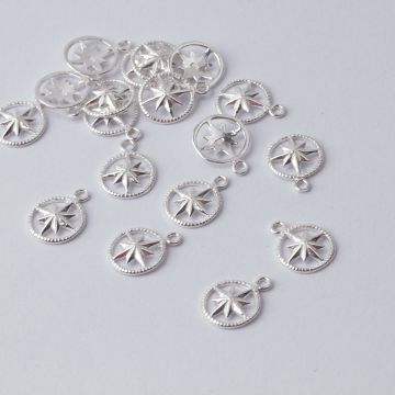 Zawieszka róża północy wycięta AG925 srebrny 10mm