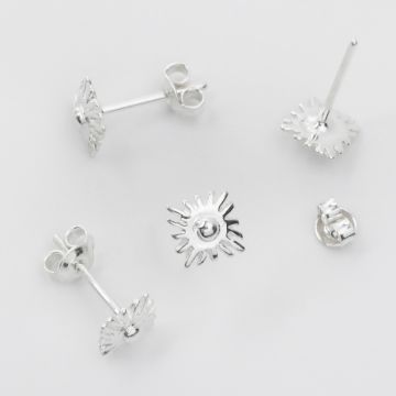 Srebrne kolczyki słońce AG925 6x6mm