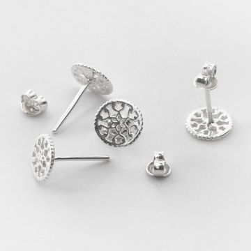 Srebrne kolczyki koła ażurowe AG925 8mm