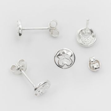 Srebrne kolczyki ze znakiem Om AG925 6,5mm