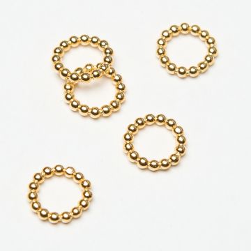 Srebrne kółka ozdobne z kuleczek AG925 pozłacane 16mm