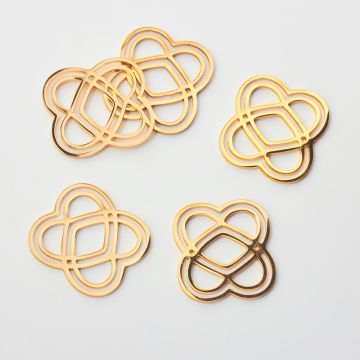 Zawieszka ze stali chirurgicznej dwa serca do naszyjników w kolorze złotym 21,5x20mm