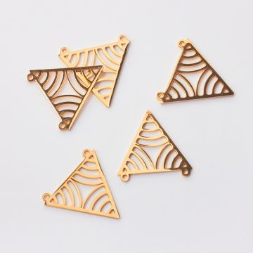 Zawieszka ze stali chirurgicznej trójkąt ozdobny do naszyjników w kolorze złotym 19,5mm