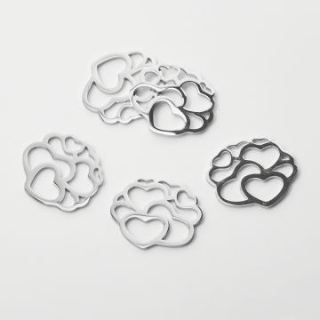 Zawieszka ze stali chirurgicznej serca do naszyjników w kolorze srebrnym 18,5mm