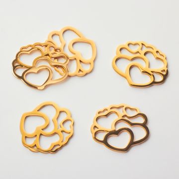 Zawieszka ze stali chirurgicznej serca do naszyjników w kolorze złotym 18,5mm