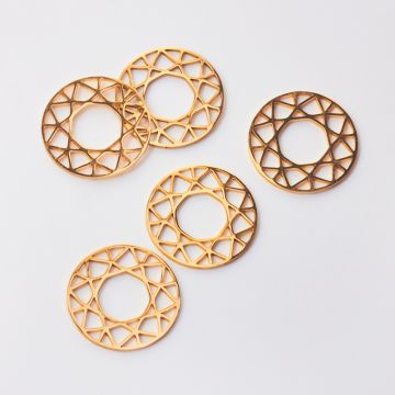 Zawieszka ze stali chirurgicznej wzór geometryczny do naszyjników w kolorze złotym 20mm