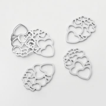 Zawieszka ze stali chirurgicznej serca do naszyjników w kolorze srebrnym 23,5mm