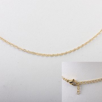 Naszyjnik ze stali chirurgicznej z przedłużką w kolorze złotym 44cm