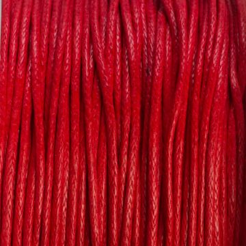 Sznurek bawełniany woskowany czerwony 1mm