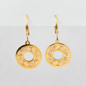 Kolczyki z zawieszką z greckim motywem