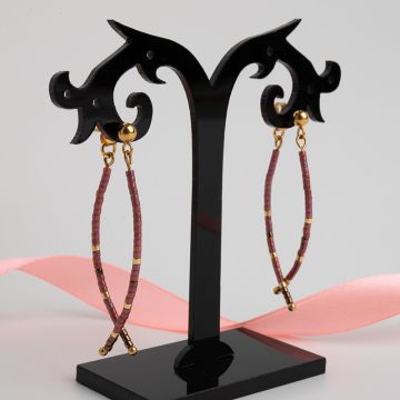 Wiszące kolczyki ze stali chirurgicznej i koralików Miyuki