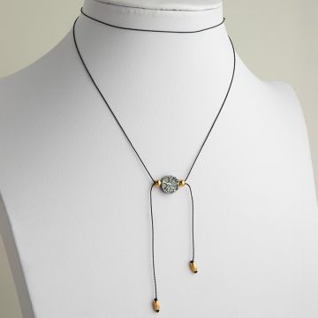 Naszyjnik na nici z motywem drzewa rodziny i elementami ze stali chirurgicznej