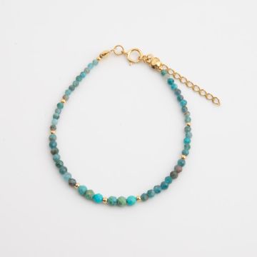 Bransoletka z turkusem i apatytem na lince stalowej