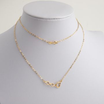 Naszyjnik ze srebra pozłacanego z motywem serca i nieskończoności