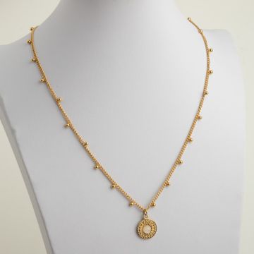 Naszyjnik ze stali chirurgicznej z kryształem górskim