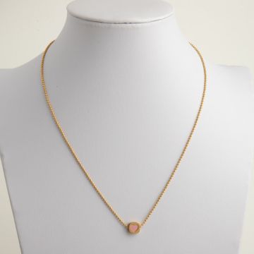 Naszyjnik ze stali chirurgicznej w kolorze złotym z koralikiem z sercem