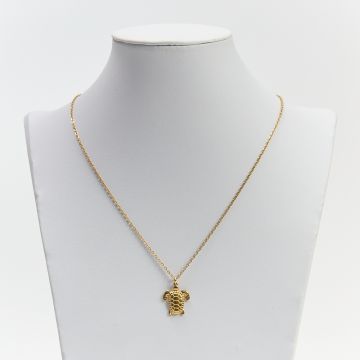 Naszyjnik z zawieszką żółwia ze stali chirurgicznej w kolorze złotym