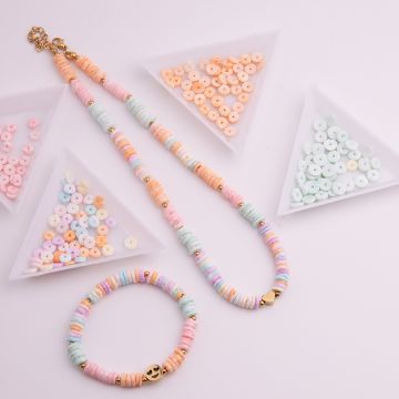 Cukierkowy komplet naszyjnik z bransoletką