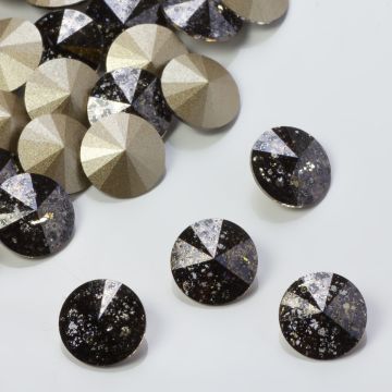 Swarovski rivoli stone black patina 10mm