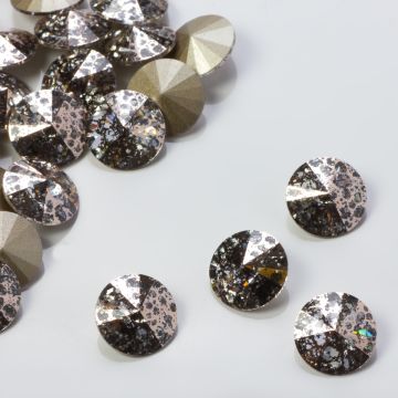 Swarovski rivoli stone rose patina 10mm