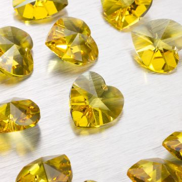 Swarovski heart 18 mm light topaz