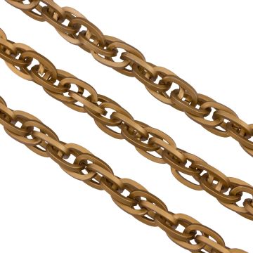 Łańcuch aluminiowy owal podwójny kwadratowy antyczny brąz 15x10mm