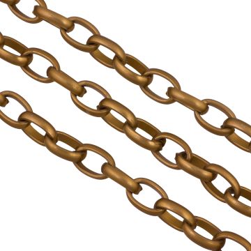Łańcuch aluminiowy owal wypukły antyczny brąz 16x11mm