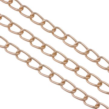 Łańcuch aluminiowy owal kratkowany rose gold 14x8mm