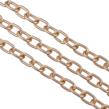 Łańcuch aluminiowy owal gładki rose gold 14x9mm