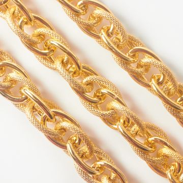 Łańcuch aluminiowy owal mieszany złoty 27x20mm