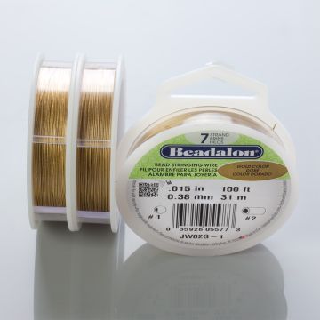 Beadalon linka powlekana 0.38mm gold color