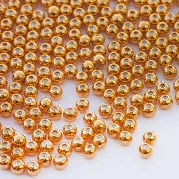 Zapięcie stoper z silikonem do cienkich sznureczków kulki złote 4mm