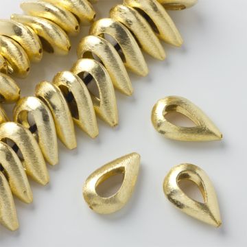 Koralik łezka wycięta golden color 23x14,5mm