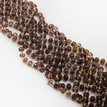 Kryształ górski dymny oponka fasetowana 7x5mm