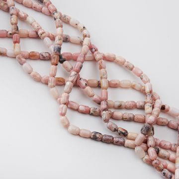 Opal różówy walec okrągły 9x6mm