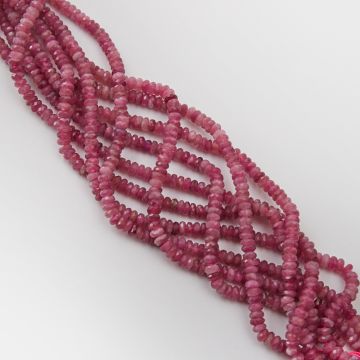 Różowy turmalin oponka fasetowana 4x2mm