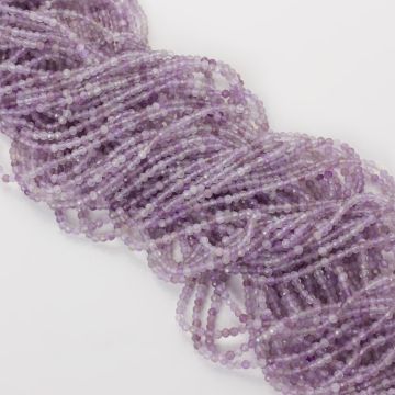 Ametyst lawendowy kulki fasetowane 2mm