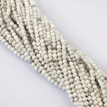 Howlit biały kulka gładka 4mm
