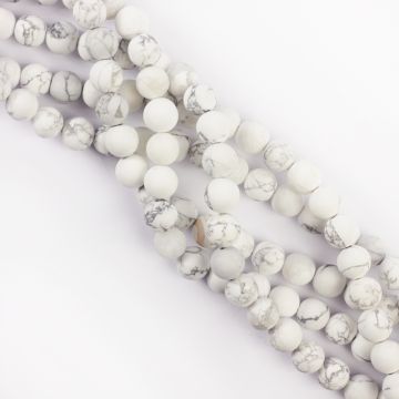 Howlit biały kulki gładkie matowa 10mm