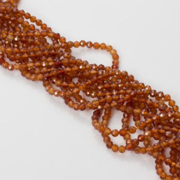 Granat kulki fasetowane 3 mm