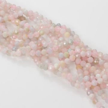 Morganit kulki fasetowane 4 mm